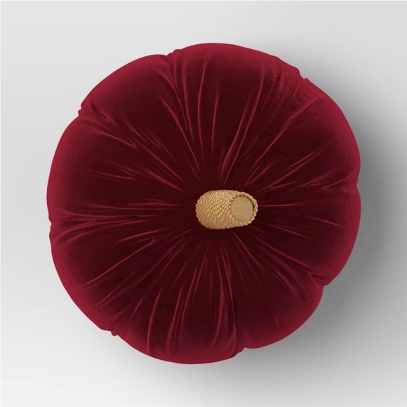 NEW Threshold Velvet Pumpkin Throw Pillow - Picture 3 of 6